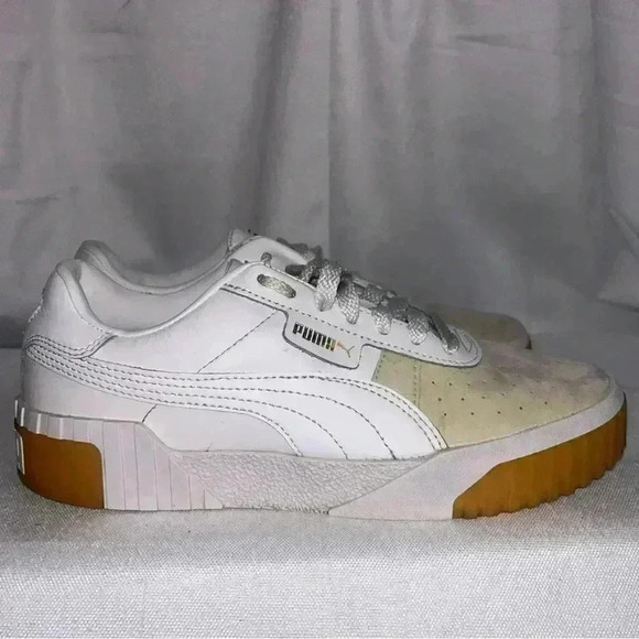 Puma Cali Exotic White And Cream Sneakers 369653-01 Women's Size 8 Great Condt. - Picture 6 of 11
